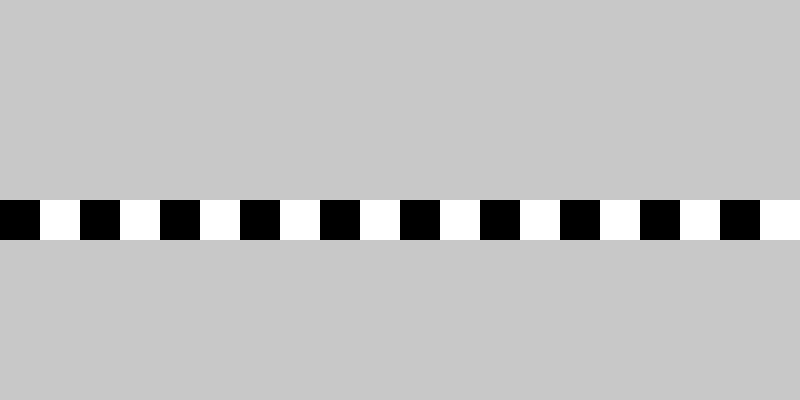 Row of alternating square